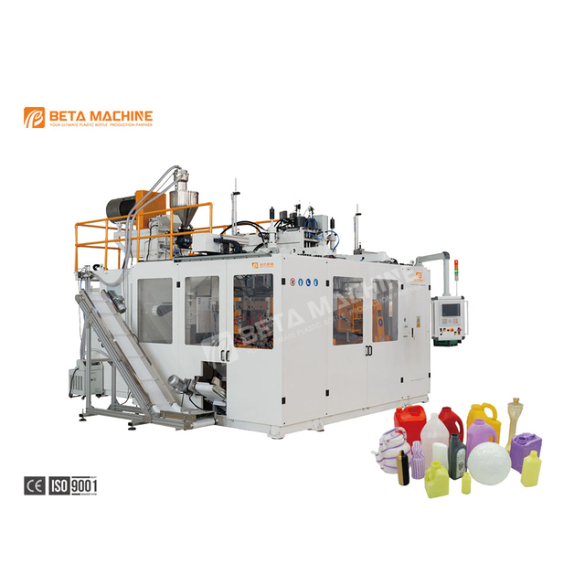 Machine continue de moulage par soufflage d'extrusion avec double station pour produits en plastique 5-30L